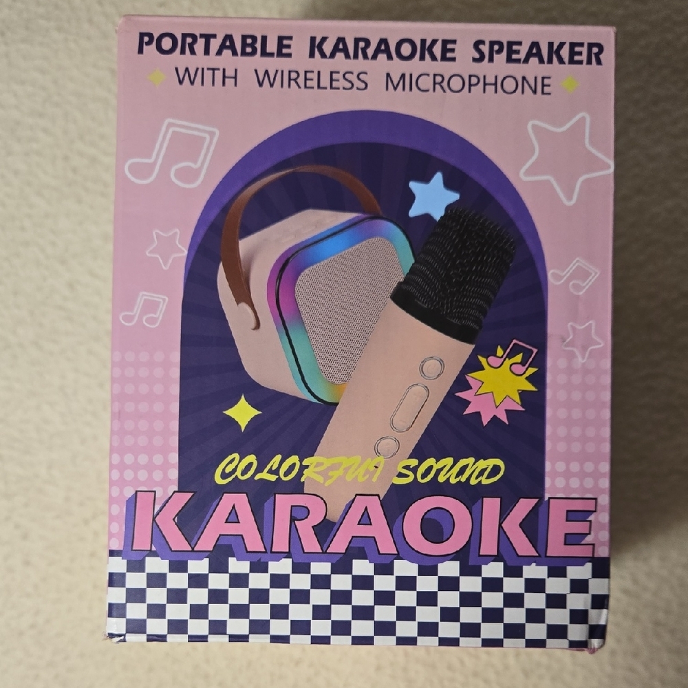 Portable Karaoke Speaker with Wireless Microphone - Pink
